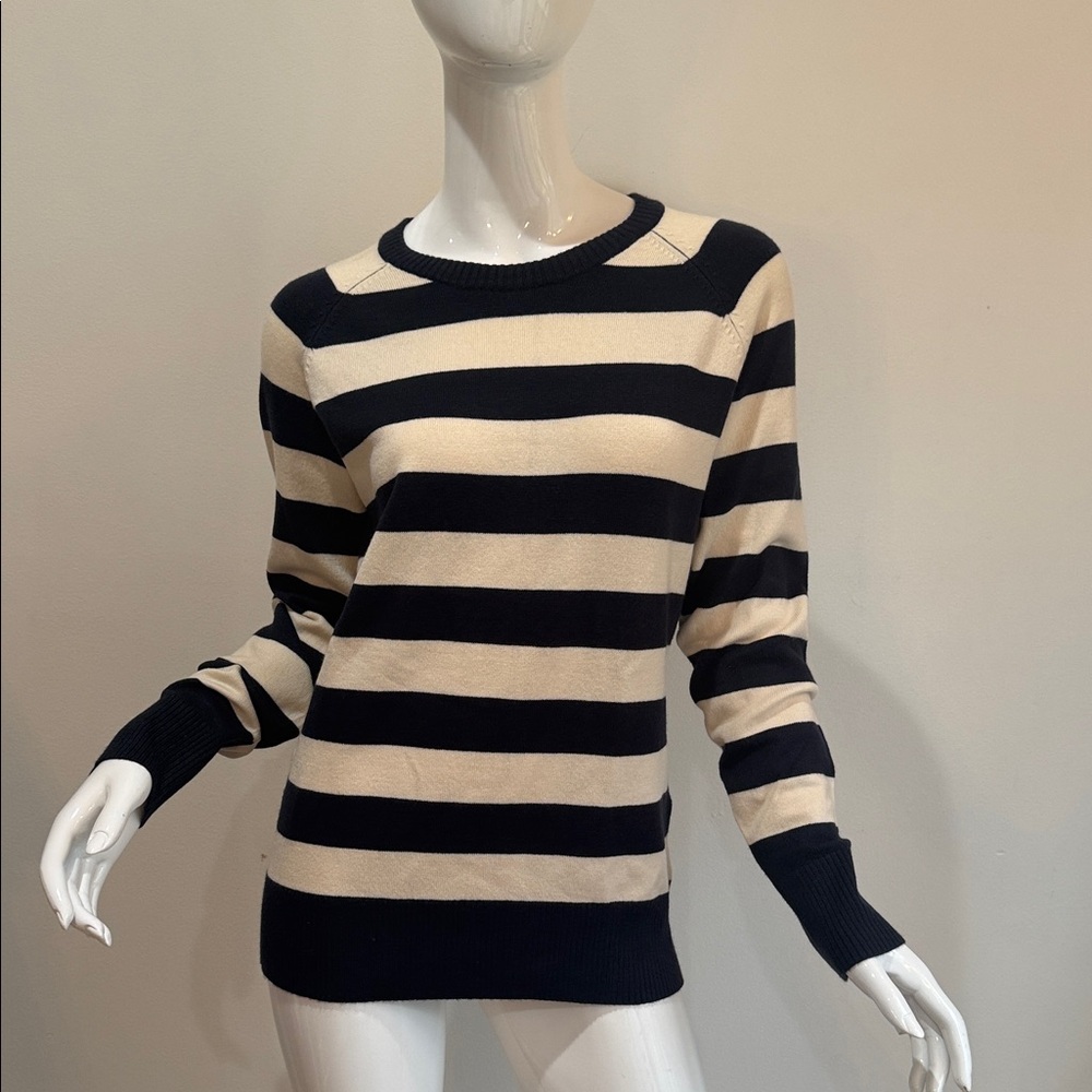 French Connection Nautical Coastal Stripe Crew Neck Long Sleeve Sweater XL